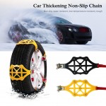 1PCS Yellow /Black Car Supplies Snow Anti-Skid Chain Double Buckle Car Tire Anti-Skid Thickening TPR Chain Tire