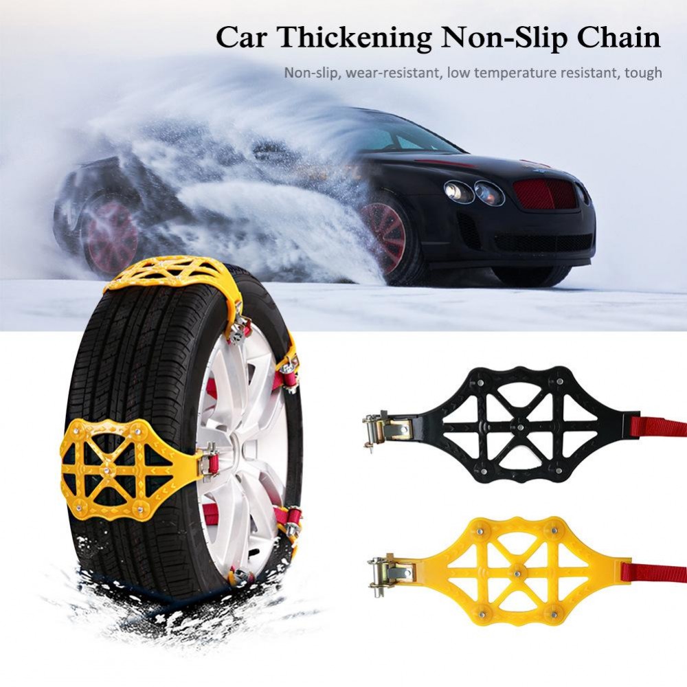 1PCS Car Supplies Snow Anti-Skid Chain Double Buckle Car Tire Anti-Skid Thickening TPR Chain Tire