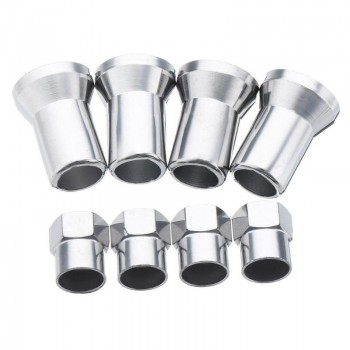 4pcs TR413 Chrome Silver Plastic Car Truck Tire Wheel Tyre Valve Stem Sleeves with Hex Caps Left Right Front Rear car Accessory