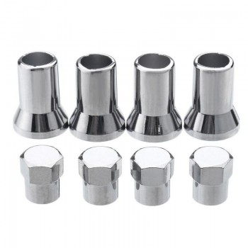 4pcs TR413 Chrome Silver Plastic Car Truck Tire Wheel Tyre Valve Stem Sleeves with Hex Caps Left Right Front Rear car Accessory