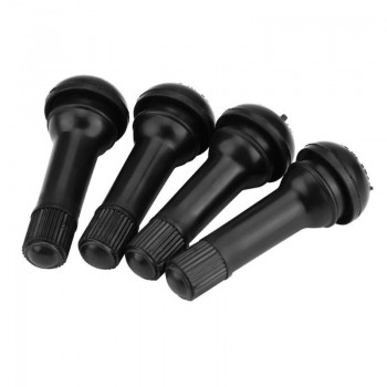 4pcs Black Rubber TR414 Snap-in Car Wheel Tyre Tubeless Tire Tyre Valve Stems Dust Caps Wheels Tires Parts Car Auto Accessories