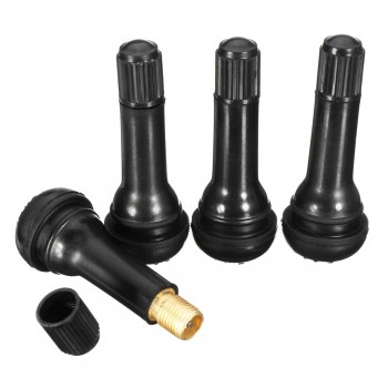 4PCs/set Black TR413 Tubeless Car Wheel Tire Valve Stems with Caps Tyre Rubber Valves With Dust Caps