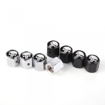 Yawlooc HOT Anti Theft Punisher Skull Emblem Car Wheel Tire Valve Cap Stem Air Cover Car Styling Truck Car Motorbike Accessories