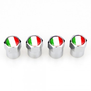 4 X Italian Flag Logo Auto Replacement Parts Metal Dust-proof Wheel Tire Valve Caps Covers for Fiat 500 Abarth 500x 5000L Panda