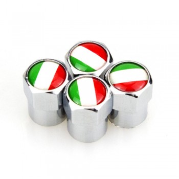 4 X Italian Flag Logo Auto Replacement Parts Metal Dust-proof Wheel Tire Valve Caps Covers for Fiat 500 Abarth 500x 5000L Panda