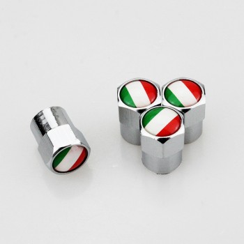 4 X Italian Flag Logo Auto Replacement Parts Metal Dust-proof Wheel Tire Valve Caps Covers for Fiat 500 Abarth 500x 5000L Panda