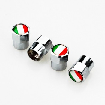 4 X Italian Flag Logo Auto Replacement Parts Metal Dust-proof Wheel Tire Valve Caps Covers for Fiat 500 Abarth 500x 5000L Panda