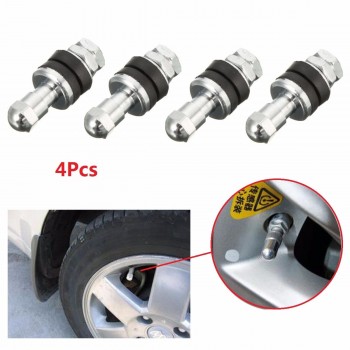 4Pcs Tire Valve Stem 502 Chrome Metal Bolt In High Pressure Flush Mount Rear