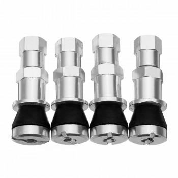 4Pcs TR416SS Car Tubeless Tyre Valve Stem Caps Universal Wheel Tire Air Valve Stem Alloy+Rubber