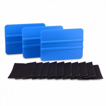 EHDIS 3pcs Carbon Fiber Squeegee Scraper With 10pcs Fabric Felt Cloth Vinyl Film Car Wrap Sticker Install Tool Window Tints Tool