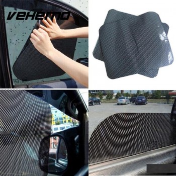 Vehemo 2Pcs Car Window Sun Shade Cover Block Static Cling Shield Screen Black