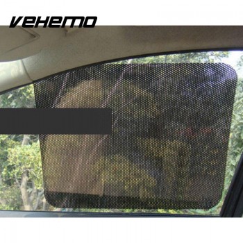 Vehemo 2Pcs Car Window Sun Shade Cover Block Static Cling Shield Screen Black