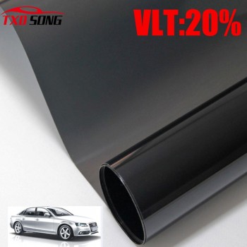 Premium VLT 20% 50x300CM/Lot Black Car Window Tint Film Glass 1 PLY Car Auto House Commercial Solar Side window Tint film