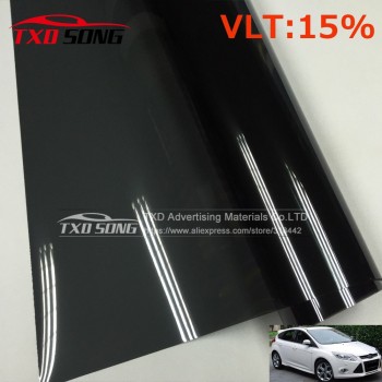 Cheapest Black Window Tint Film Glass1.52*12M Roll 2 PLY Tinting Protection UV+Insulation Car Side Window Tint Film5%10%15%20%