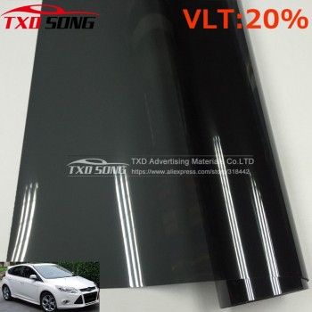 Cheapest Black Window Tint Film Glass1.52*12M Roll 2 PLY Tinting Protection UV+Insulation Car Side Window Tint Film5%10%15%20%