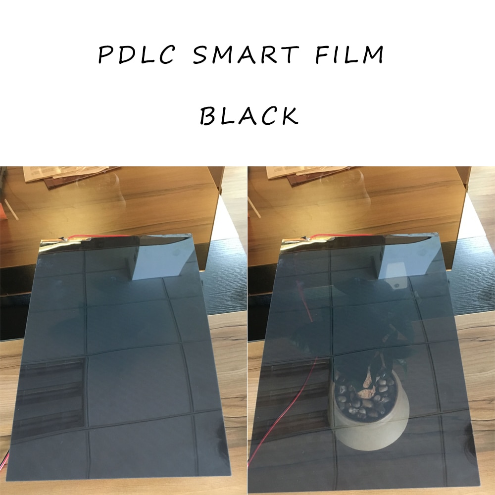 2Pcs 494*1020mm Black Smart Switchable Glass Film PDLC Smart Tint Film