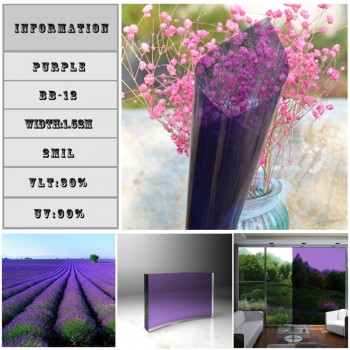 0.9x30m Purple Window Film Purple Decal Glass Film Solar Tint Block Sun Self-adhesive Vinyl