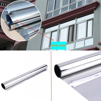 17.7x20/0.45x0.5m 2mil 20%VLT Silver Reflective Home Building Commercial Pravicy Window Tints Films Tinting Vinyl