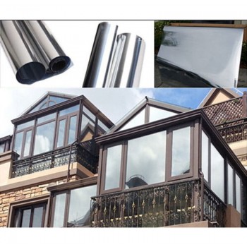 0.9X10M Building Window Tints Home Decals Film Commercial  Silver Reflective Films