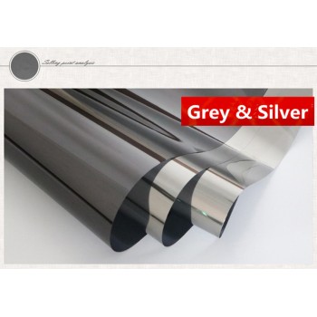 1.52x20m/60x65ft One Way Window Film Privacy Self Adhesive House Film Glass Window Tint Heat Control Mirror Film Grey amp; Silver