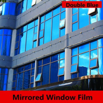 15%VLT 60 x 20/ 152x50cm Reflective Blue both Side Commercial Tints 3Mil Thickness Vinyl