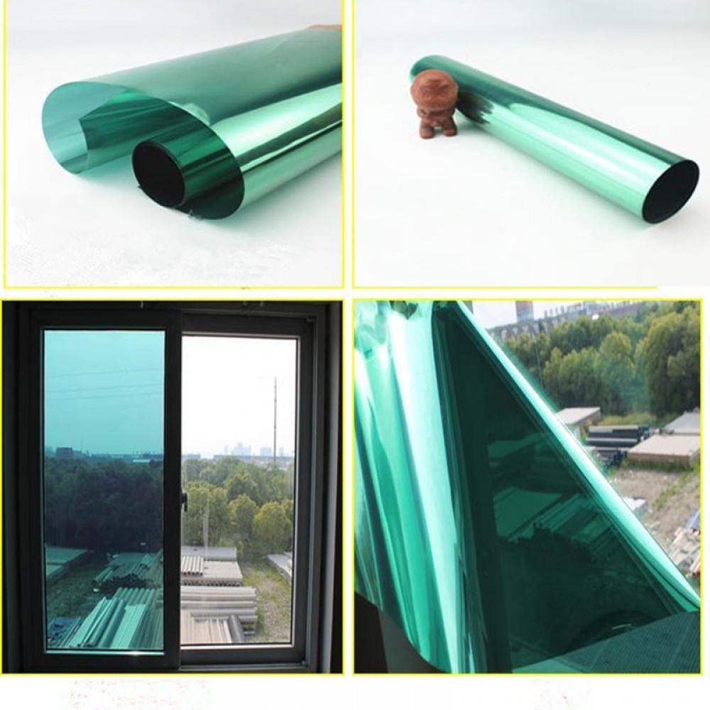 13%VLT 20inch x 5ft/ 50x152cm Reflective Green Silver Commercial Tints 2Mil Thickness