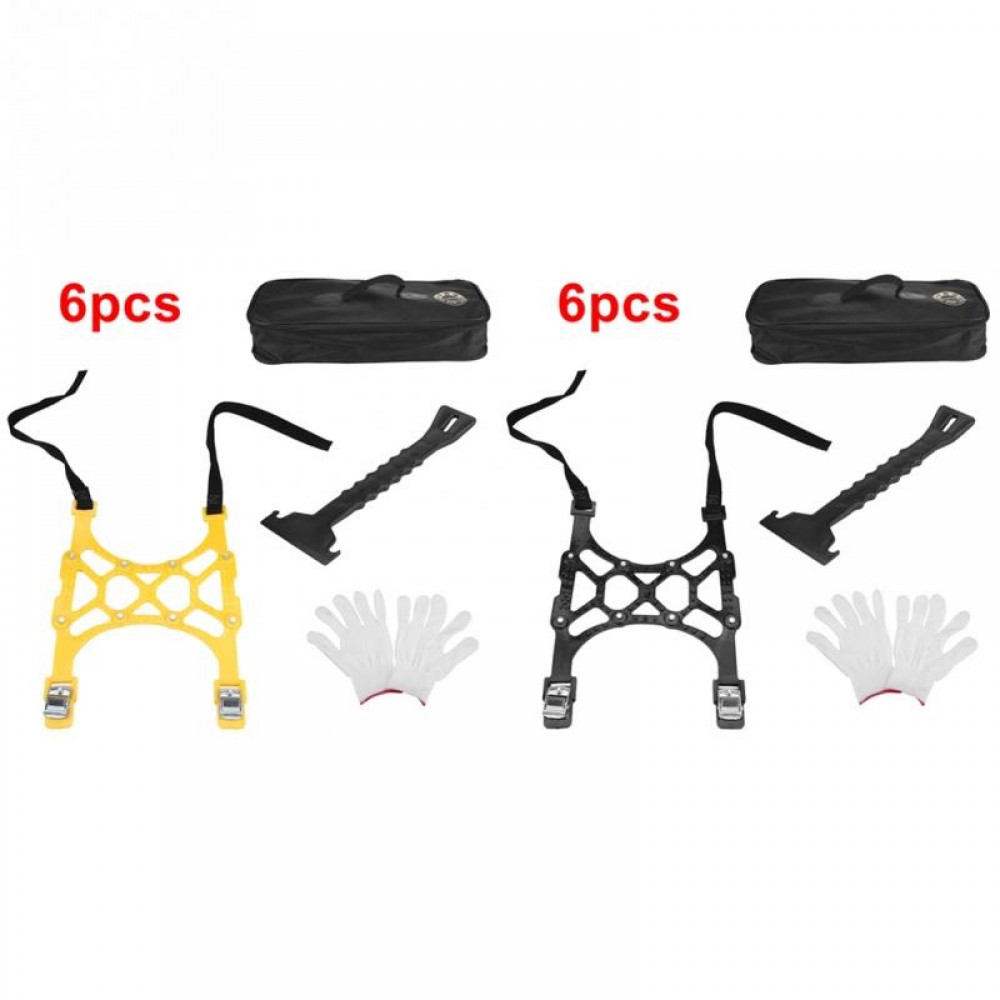 6pcs Car Snow Tire Anti-skid Chains Wheel Antiskid Universal Winter Roadway Safety Tire Chain Snow Climbing Mud Ground Anti Slip