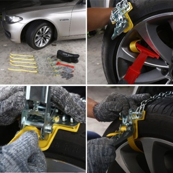 1PC Auto Anti-skid Steel Chains Car Skid Belt Snow Mud Sand Tire Clip-on Chain