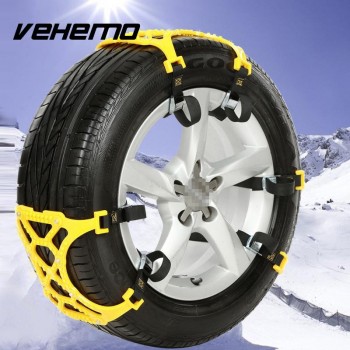 Car Vehicle Truck Off-Road SUV Safe Snow Tire Wheel Chain Anti-skid Belt Yellow;