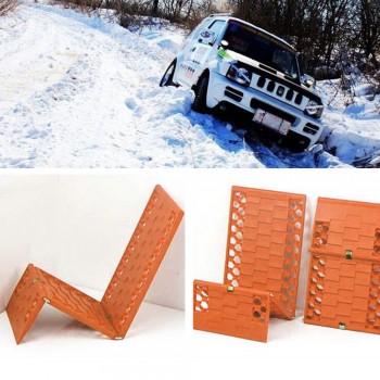 2Pcs Foldable Car ATV Trucks Tire Recovery Tracks Tool Anti Skid Tyre Ladder Snow Chains Emergency Rescue ForGrass Sand Mud Road