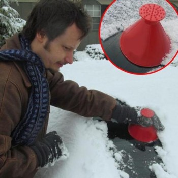 1PC Car Windshield Snow Shoveling Brush Fuel Funnel Automobile Glass Snow Remover Cone Ice Scraper Remover Deicing Tool