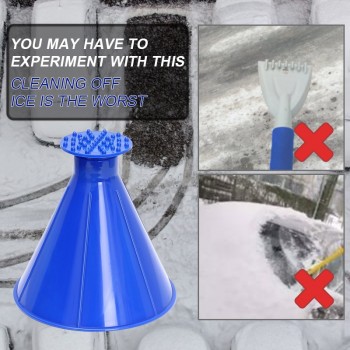 1PC Auto Car Magic Window Windshield Car Ice Scraper Shaped Funnel Snow Remover Deicer Cone Deicing Tool Outdoor Car Accessory