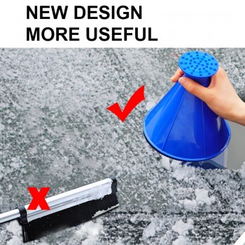 1PC Auto Car Magic Window Windshield Car Ice Scraper Shaped Funnel Snow Remover Deicer Cone Deicing Tool Outdoor Car Accessory