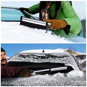 Retractable Handle Snow Shovel Snow Brush Car Cleaning Winter Car Auto Ice Scraper Car SUV Truck Rotatable Brush Car Acessorie