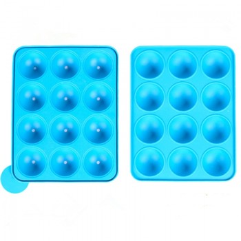 12 Hole Silicone Cake Pop Mold Ball Shaped Die Mold Silicone Lollipop Chocolate Cake Baking Ice Tray Stick Tool