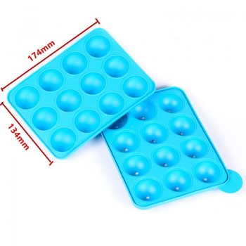 12 Hole Silicone Cake Pop Mold Ball Shaped Die Mold Silicone Lollipop Chocolate Cake Baking Ice Tray Stick Tool