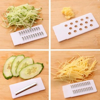 5 In 1 Multifunction Stainless Steel Vegetable Grater Slicing Mandoline Vegetable Cutter Adjustable Carrot Grater Onion Dicer