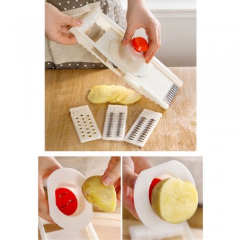 5 In 1 Multifunction Stainless Steel Vegetable Grater Slicing Mandoline Vegetable Cutter Adjustable Carrot Grater Onion Dicer