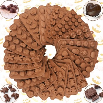 New Silicone Chocolate Mold 29 Shapes Chocolate baking Tools Non-stick Silicone cake mold Jelly and Candy Mold 3D mold DIY best