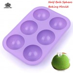 6 Holes Silicone Baking Mold 3D Half Ball Sphere Mold Chocolate Cupcake Cake Mold DIY