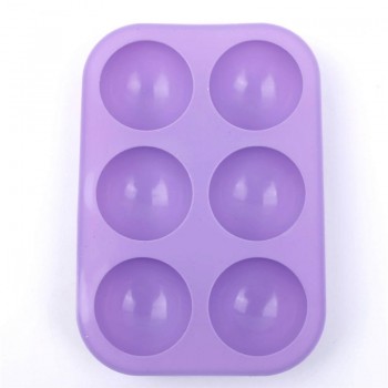 6 Holes Silicone Baking Mold 3D Half Ball Sphere Mold Chocolate Cupcake Cake Mold DIY