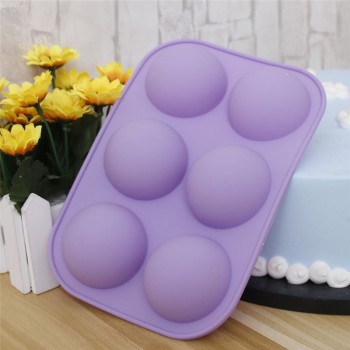 6 Holes Silicone Baking Mold 3D Half Ball Sphere Mold Chocolate Cupcake Cake Mold DIY