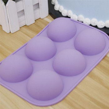 6 Holes Silicone Baking Mold 3D Half Ball Sphere Mold Chocolate Cupcake Cake Mold DIY