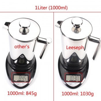 French Press Coffee Tea Brewer Double Wall 1Liter 34 Ounces, Heavy Duty 18/10 Stainless Steel thermos For Coffee Drinkware