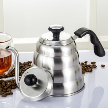 1000ml Stainless Steel Coffee Pot Long Spout Kettle Gooseneck Drip Coffee Kettle Thermo Maker Thermometer Pour Over Teapot 1.2L