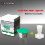 Capsulone/STAINLESS STEEL Metal capsule Compatible with dolce gusto coffee Machine Refillable Reusable capsule and tamper