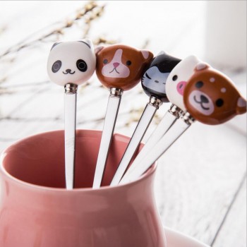 Cute Cartoon Animals cat panda rabbit coffee spoon Stirring Spoon Children Soup Coffee Spoons Scoop Dinnerware