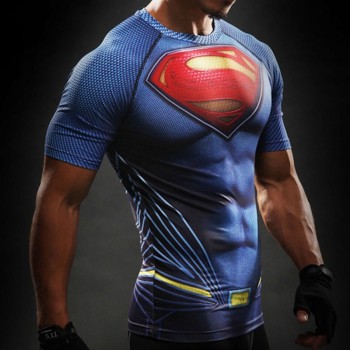 3D Print Compression Shirt Mens Anime Super hero T-shirt Summer Fashion Fitness Superman Spiderman Short-Sleeved Clothing tee