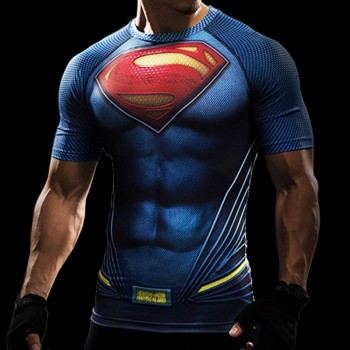 3D Print Compression Shirt Mens Anime Super hero T-shirt Summer Fashion Fitness Superman Spiderman Short-Sleeved Clothing tee