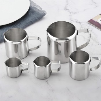 Stainless Steel Milk Frothing Jug Milk Cream Cup Coffee Creamer Latte Art Pitcher With Spout Durable Kitchen Coffee Accessories